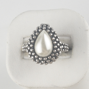 Hilary Joy  Coated Shell Bead Textured Sterling Silver Ring. Size 8.75 - 9.