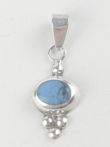 Turquoise sterling silver pendant (no chain)