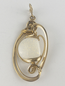 New old Stock large White Base Opal gold filled wire pendant (no chain) Estimated Replacement value $500
