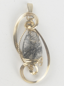 New old Stock Rutilated Quartz gold filled &amp 14k wire pendant (no chain) Estimated Replacement value $200