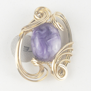 New old Stock Sugilite gold filled wire pendant (no chain) Estimated Replacement value $200