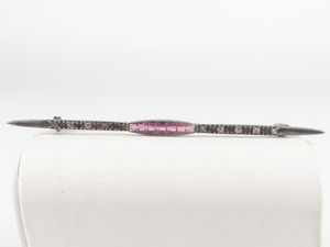 Pink & White Multi-Gemstone Sterling Silver Brooch .