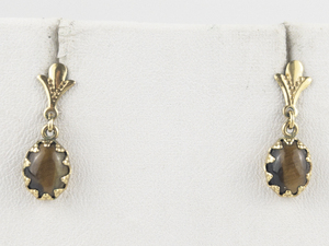 Tiger Eye 14K Gold Filled dangle Earrings .