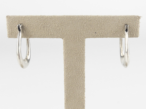 Marsala Sterling Silver Hinged Wire Hoop Earrings.