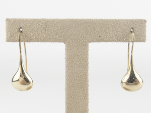 Gold Tone Base Metal French Wire Drop Earrings .