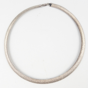 MILOR 8MM Mesh Wound Sterling Silver Collar Necklace.  Estimated Replacement Value $100