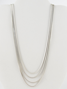 MILOR Layered Sterling Silver Snake Chain Necklace.
