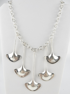 RLM Studio (Robert Lee Morris) Heavy Manta Ray Sterling Silver Bib Necklace.  Estimated Replacement Value $250
