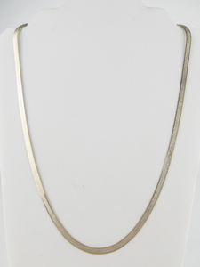 Two-Tone Sterling Silver Herringbone Necklace.