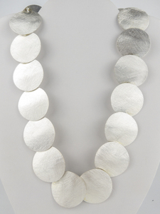 Avi Soffer (Israel)  Chunky Textured Disc sterling Silver Statement Necklace.
