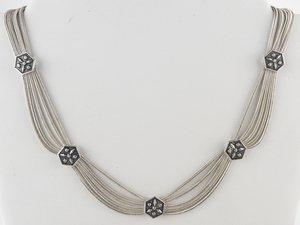 Sterling Silver Station Festoon Necklace.