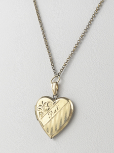 Pat Floral Heart Gold Filled Locket Necklace.