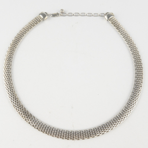 Beaded sterling Silver Torc Necklace.