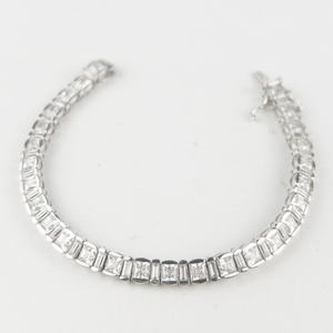Meda  Stunning CZ Sterling Silver Tennis Bracelet.