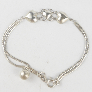 Marsala Heart Sterling Silver Bracelet.