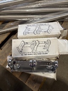 lot 32 image: Double Roll Toilet Paper Holders Quantity of 5