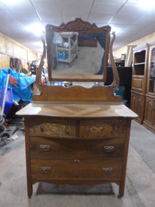 Antique Dresser with Mirror