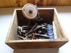 Vintage Tools in Wooden Ammo Crate
