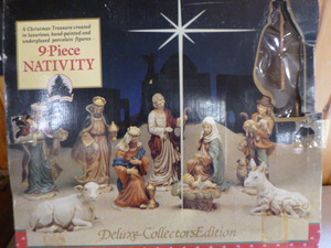 9 Piece Porcelain Nativity Collection