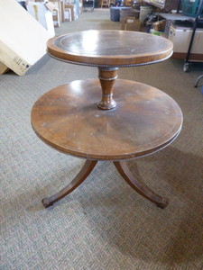 Vintage 2-Tier Tripod Dumb Waiter Table