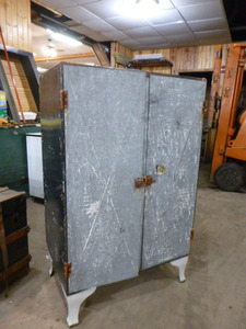 Vintage Metal Two Door Storage Cabinet