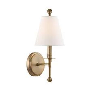 lot 7 image: Crystorama Riverdale 1 Light Sconce-Aged Brass