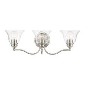 lot 9 image: Livex Lighting Moreland 24-in 3-Light Brushed Nickel Transitional Vanity Light