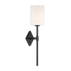 lot 11 image: Destin One Light Wall Sconce in Matte Black by Savoy House
