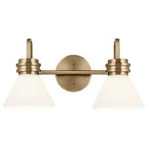 lot 12 image: Kichler Farum 2 Light 20 Wide Vanity light-Model 55154CPZ-Champagne Bronze