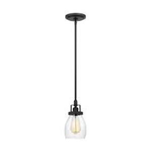 lot 29 image: Generation Lighting Belton 1-Light Midnight Matte Black Hanging Mini-Pendant