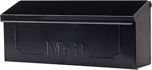 lot 56 image: Architectural Mailboxes Townhouse Black, Small, Galvanized Steel, Horizontal, Wall Mount Mailbox