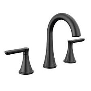lot 62 image: Delta Greydon 8 in. Widespread Double Handle Bathroom Faucet in Matte Black