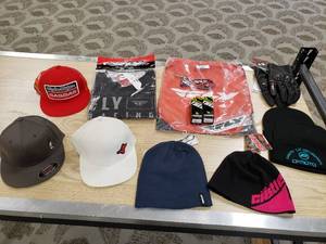 lot 181 image: Lot of gloves,  hats, 3XL Patrol Jersey and a Fly Racing Bag