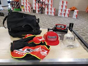 lot 186 image: Lot   hat, Goggles, LS2 Helmet bags Cabelas Bag