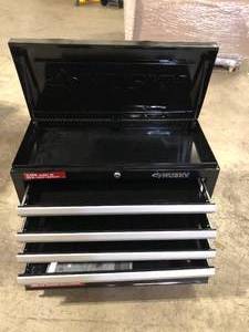 Husky 26 in. W x 12 in. D Standard Duty 4-Drawer Top Tool Chest in Gloss Black No Keys  Customer Returns See Pictures