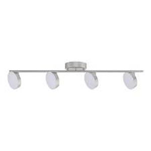 Lot of Hampton Bay 2.6 ft. 4-Light Brushed Nickel Integrated LED Fixed Track Lighting Kit Customer Returns See Pictures