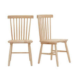 StyleWell Windsor Unfinished Natural Pine Wood Dining Chairs (Set of 2)   Customer Returns See Pictures