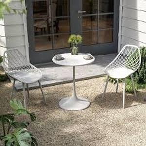 Jamesdar Kurv 24 in. Round White Steel Bistro Table (Seats 2) Customer Returns See Pictures