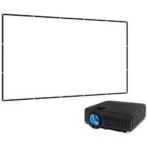 GPX 800 x 480 Mini Projector with 2500 Lumens, Bluetooth with 120 in. Projection Screen Included Customer Returns See Pictures