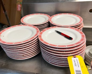 lot 432 image: Red and White Restaurant Plates