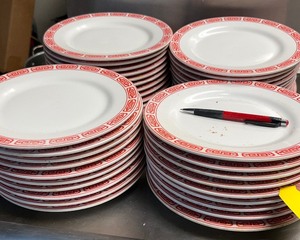 lot 433 image: Red and White Restaurant Plates