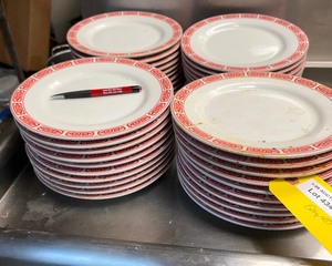 lot 434 image: Red and White Restaurant Plates
