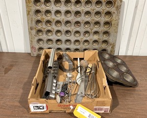 lot 86 image: Commercial Muffin Pan, Assorted Kitchenwares