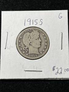 1915-S US BARBER QUARTER
