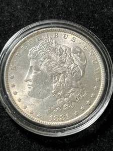 1881 US MORGAN SILVER DOLLAR IN AIRTITE