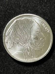 1 TROY OZ .999 FINE SILVER BUFFALO INDIAN ROUND