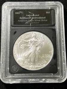 2001 AMERICAN SILVER EAGLE SLABBED BU