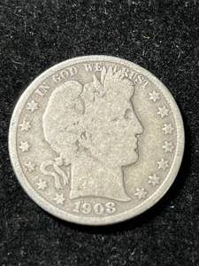 1908-D US BARBER HALF DOLLAR