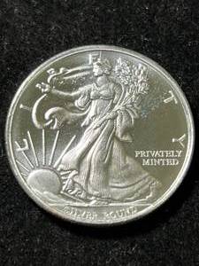 1 TROY OZ .999 FINE SILVER WALKING LIBERTY DESIGNED ROUND