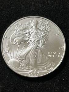 2007 AMERICAN SILVER EAGLE 1 TROY OZ .999 FINE SILVER